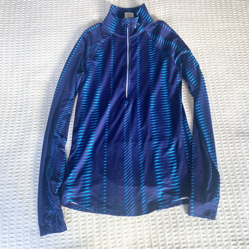 Under Armour dark blue and Bright Blue Quarter-Zip Pullover medium
